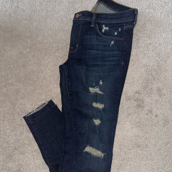 J Brand Stretchy Distressed Blue Cropped Skinny Jean - Picture 2 of 7